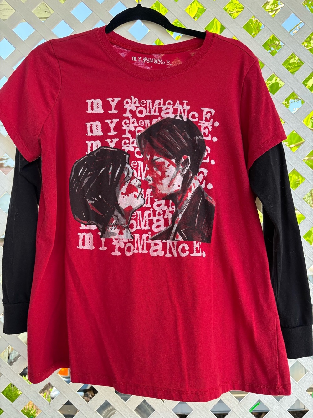 Red & Black Layered-Look MCR Long Sleeve Tee